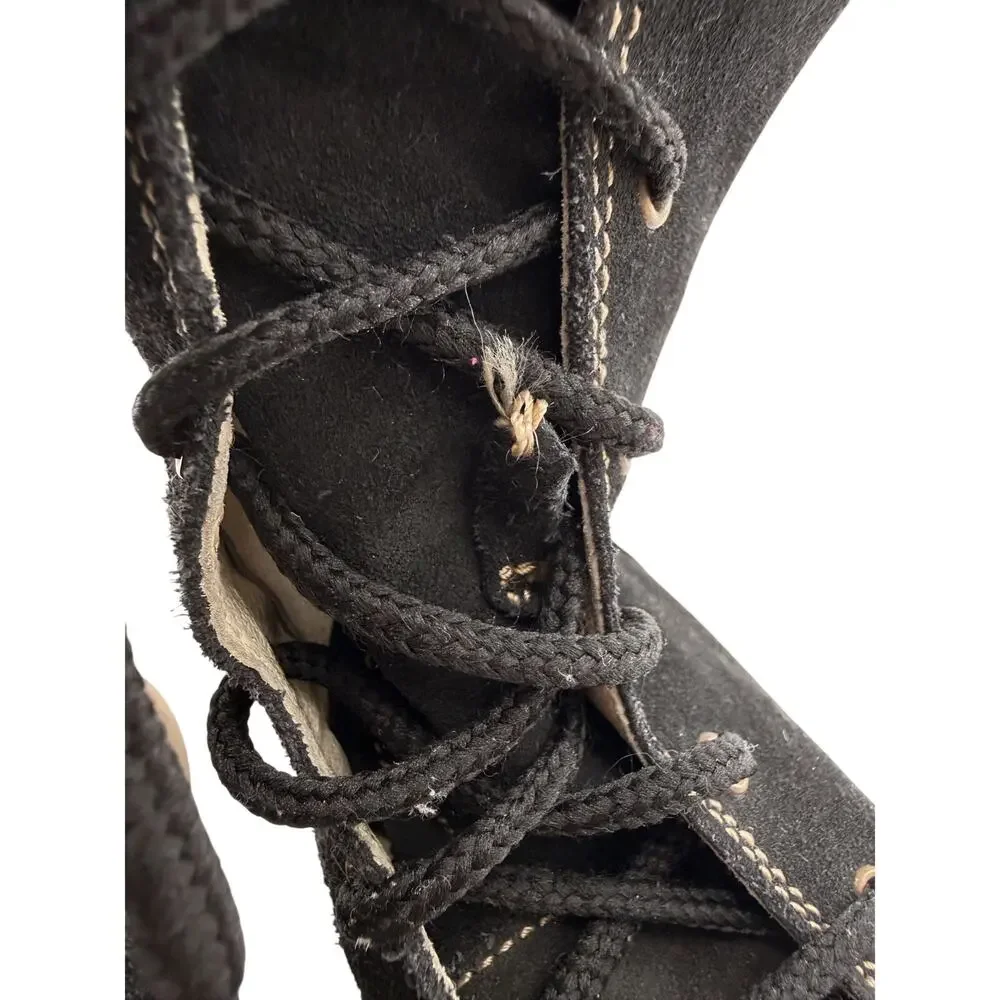 Primigi Enora Black Girls Lace Up Boots Leather EU 28 / US 10.5